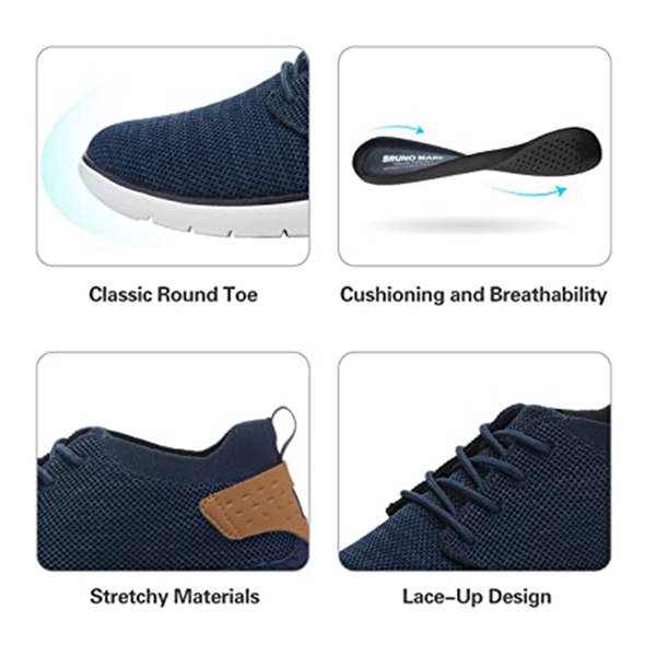 Men's Breathable Mesh Casual Sneakers - DARK BLUE - 4
